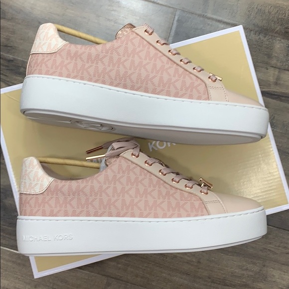 MICHAEL KORS POPPY LACE UP MINI MK LOGO PVC BALLET - Picture 13 of 16